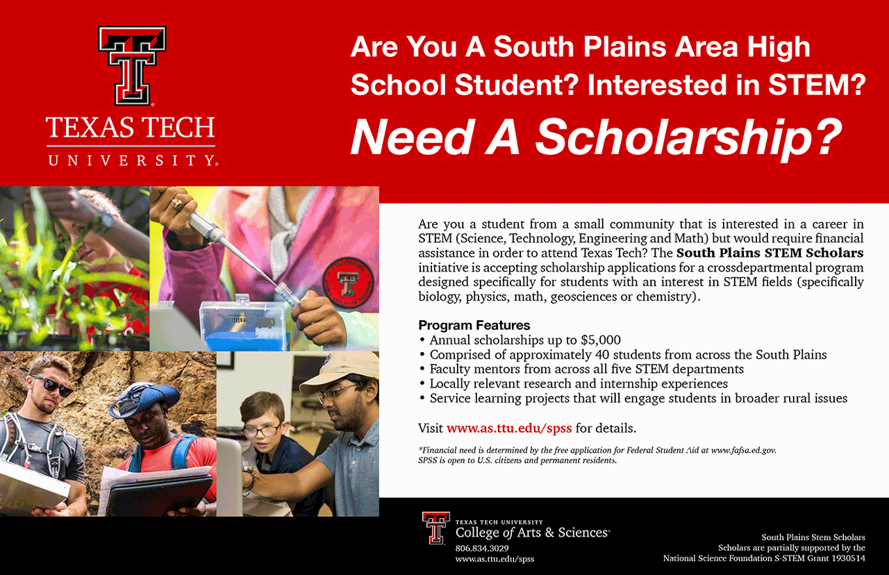 South Plains STEM Scholars flyer
