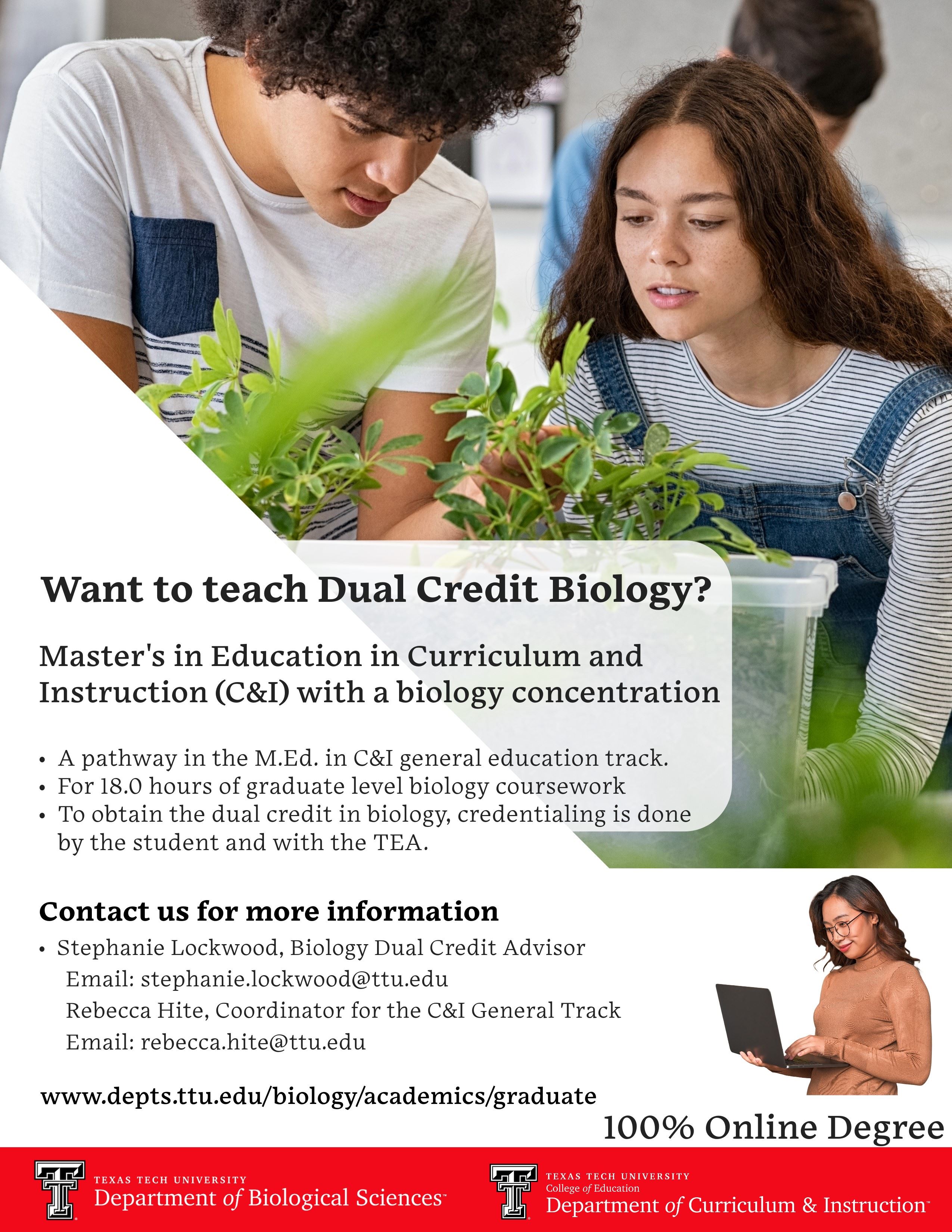 Dual Credit C&I Biology Degree Flyer