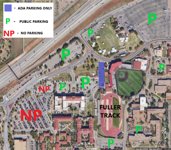 Map to the Fuller Track & Field Complex