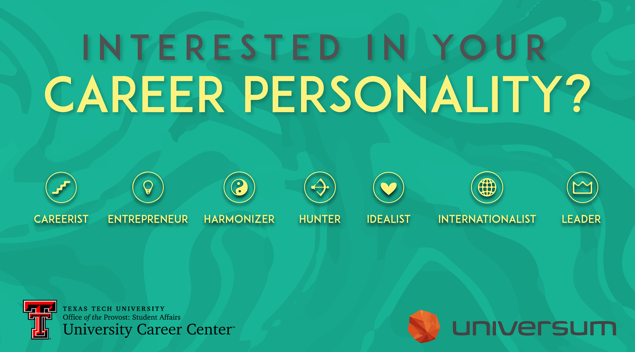 Interested in your career personality? Careerist, entrepreneur, harmonizer, hunter, idealist, internationalist, and leader.  There are 7 different career personality types.  Find out yours today! 
