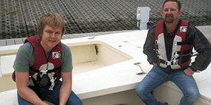 James Lassmann and Larry Brock return from their first sampling experience in Galveston Bay