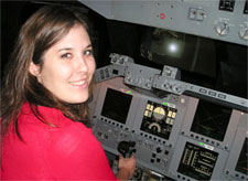 A Texas Tech Co-op student flies the space shuttle simulator at NASA.