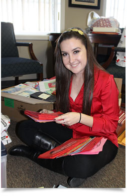 Jennifer Powell at her internship with the Red Cross