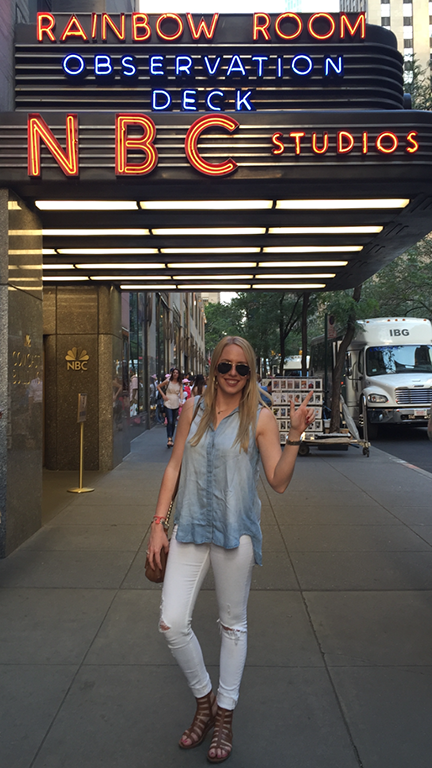 Lauren in front of NBC Studios