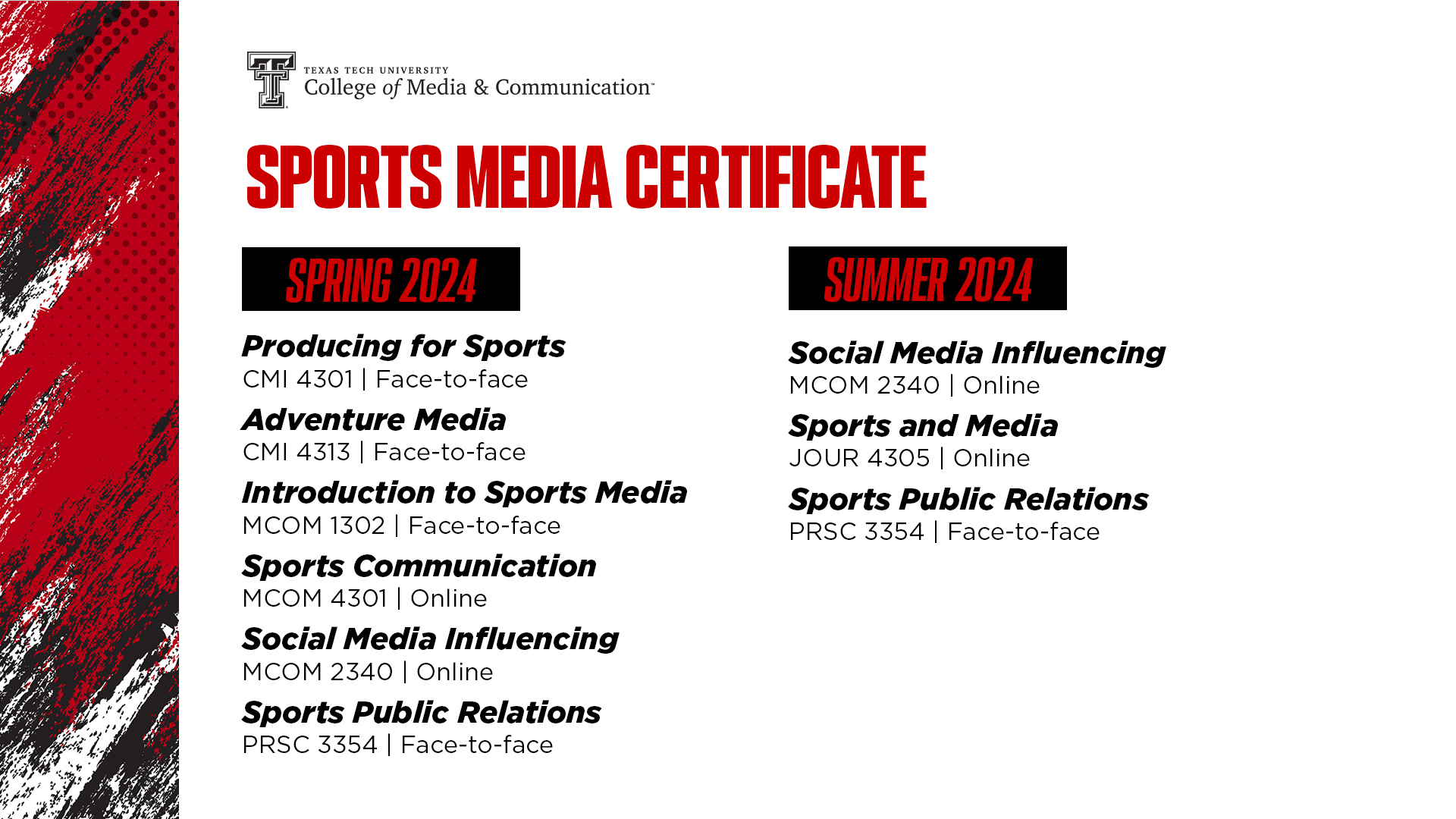 Sports Media Certificate