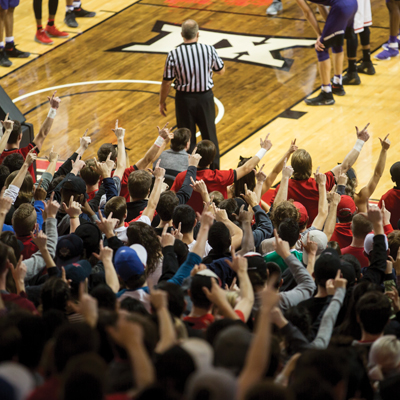 Photography sample with from a TTU basketball game