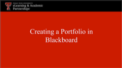 Creating a Portfolio in Blackboard