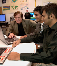 Students and professor
