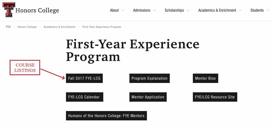 StepbyStep Registration Guide RRO Admissions Honors College TTU