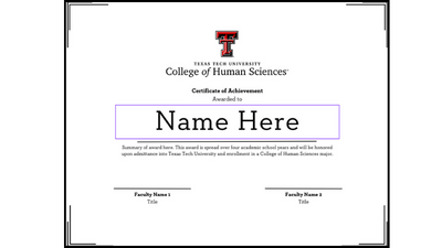 COHS Certificate Template