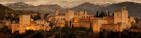 alhambra from the mirador de san nicolas with the sierra nevada mountain in the background