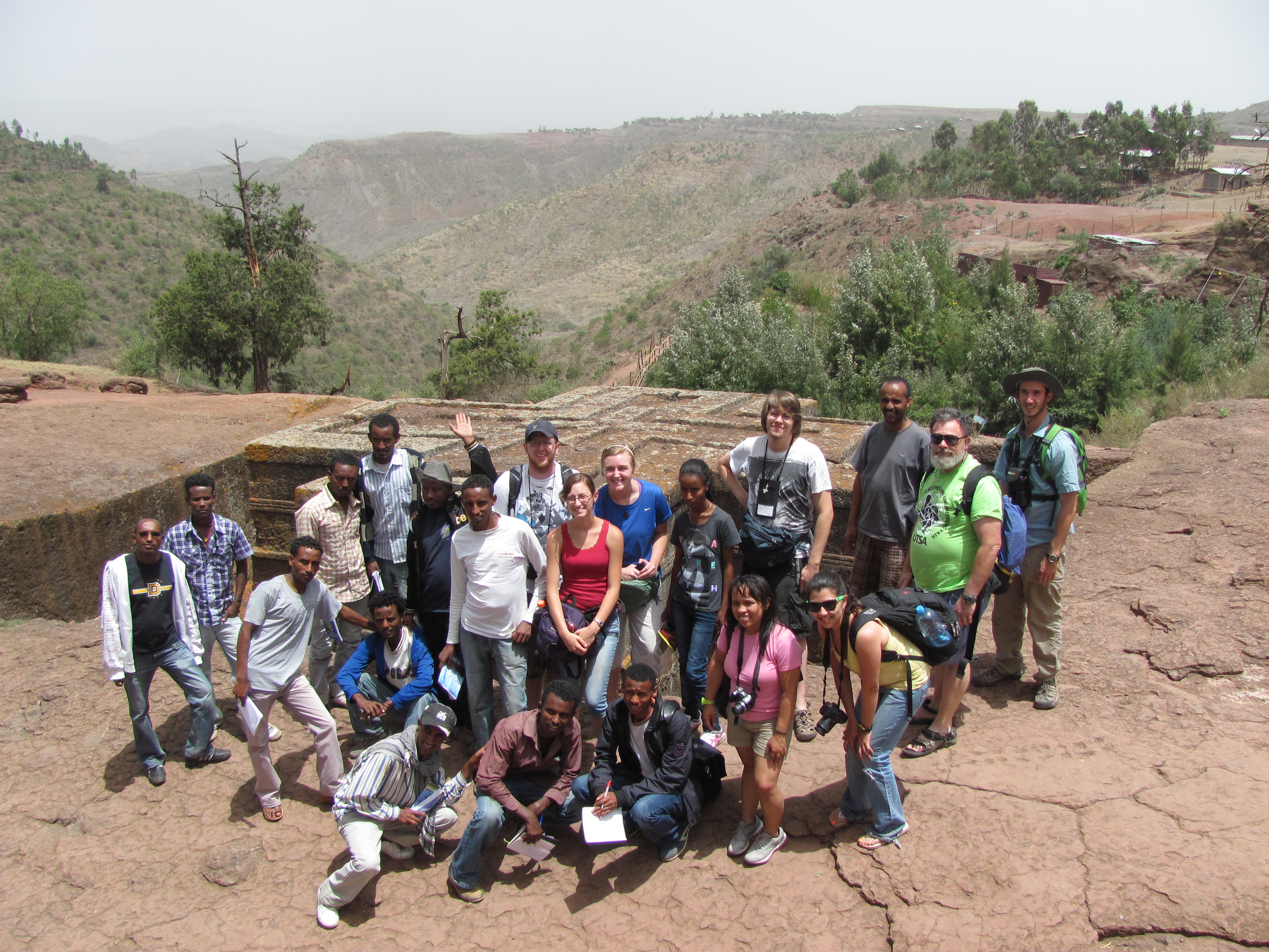 Students and faculty leader posing in Ethiopia