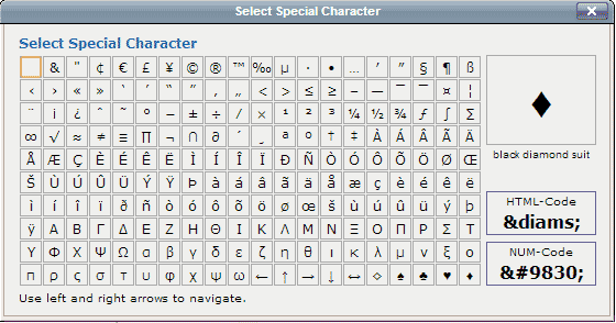 Insert Special Character