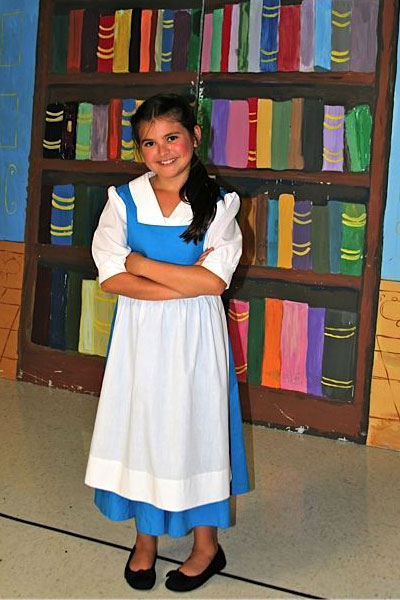 Presley, age 11, as Belle in Allen Elementary School's “Beauty and the Beast”.