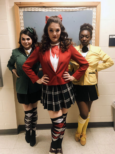 Presley (left) as Heather McNamara in Collin College Theater's “Heathers: The Musical”.