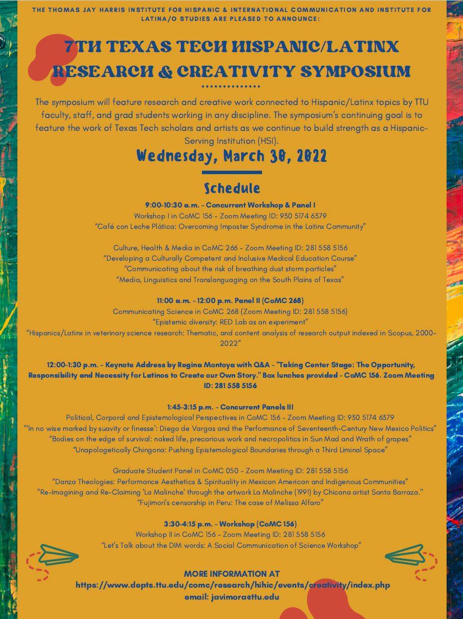 7th TTU Hispanic-Latinx Research Creativity Symposium Poster
