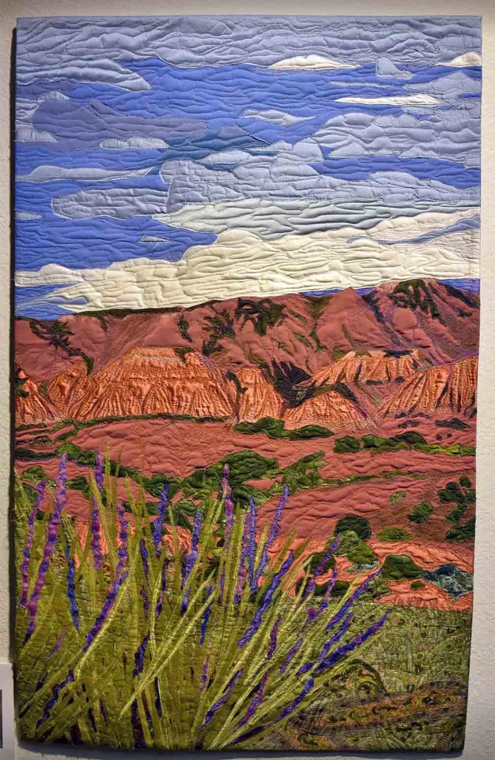 Art quilt of West Texas landscape
