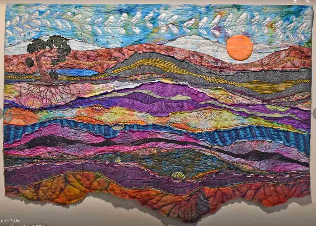 Horizontal landscape art quilt