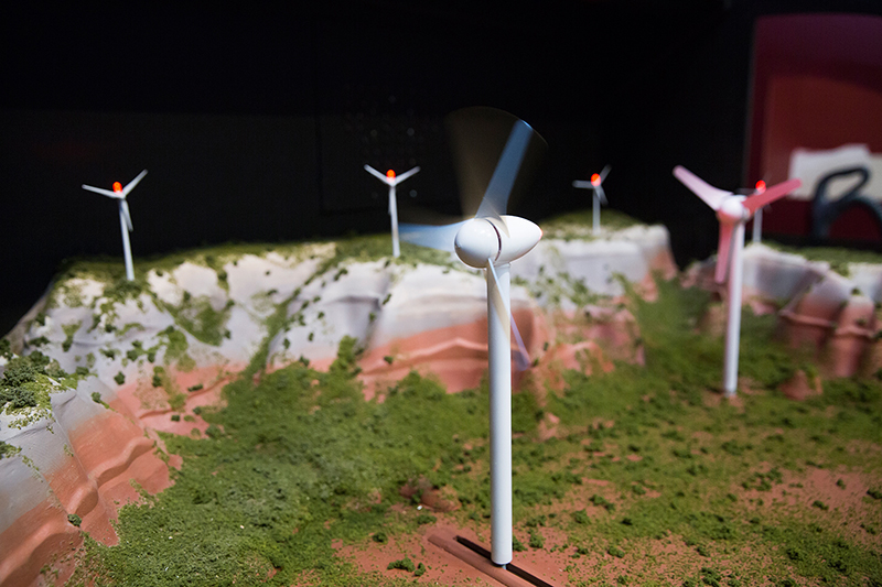 weather exhibit - wind turbine field model