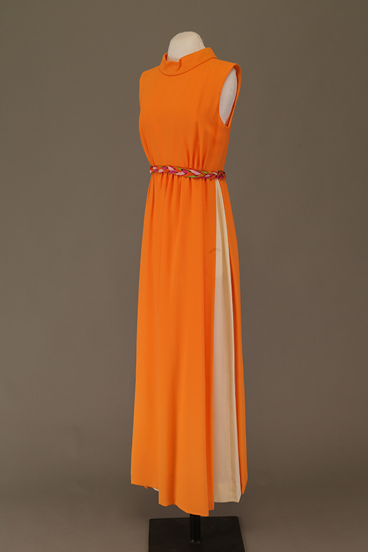 Bridesmaid Dress Ensemble – Orange Crepe Tunic, Culottes, Belt