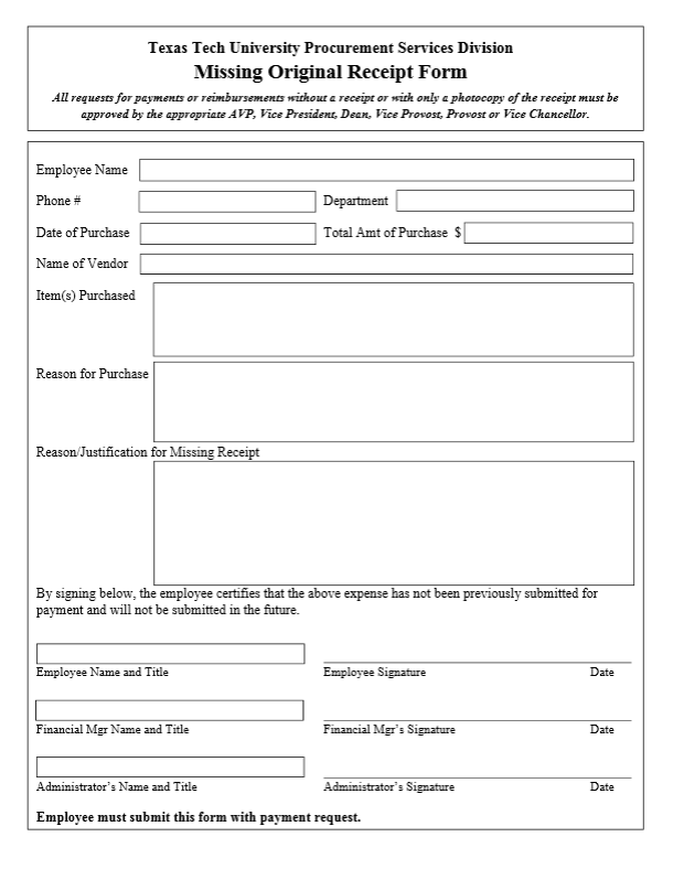 expense request form template
