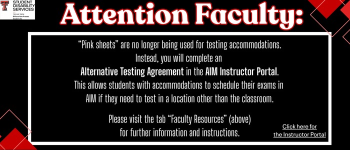 Message for faculty about pink sheets