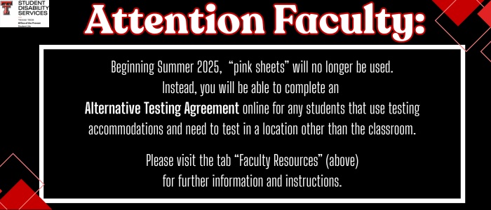 Message for faculty about pink sheets