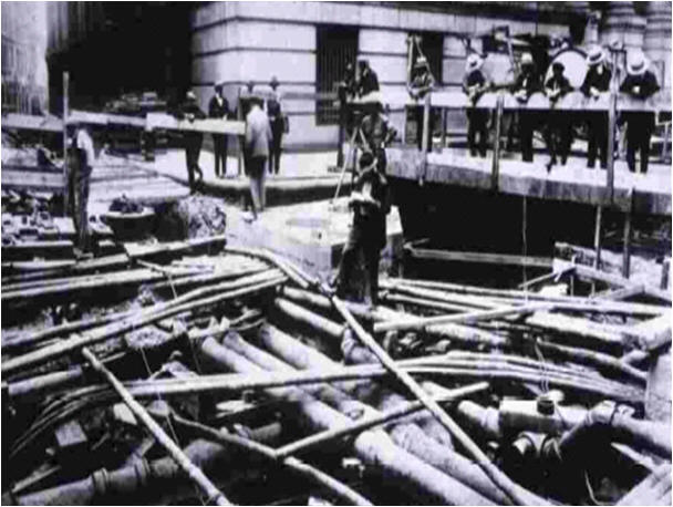 underground utility pipelines in NYC-historic