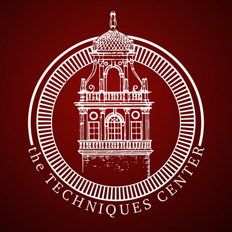 Seal of the Techniques Center showing outline of bell tower.
