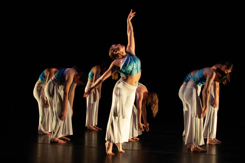 Multiple Student dancers performing onstage