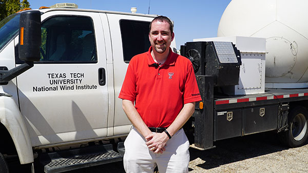 chris weiss with radar truck