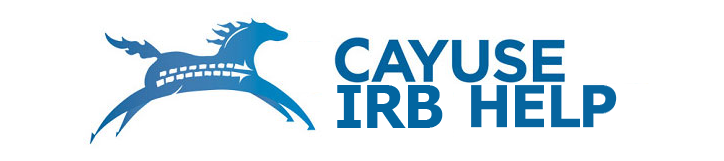 Click on this icon to access Cayuse IRB Help Cayuse IRB Help