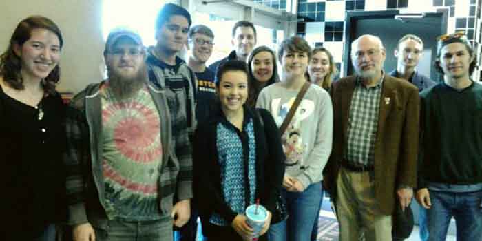 Dr. Balch and Students at Cinemark16
