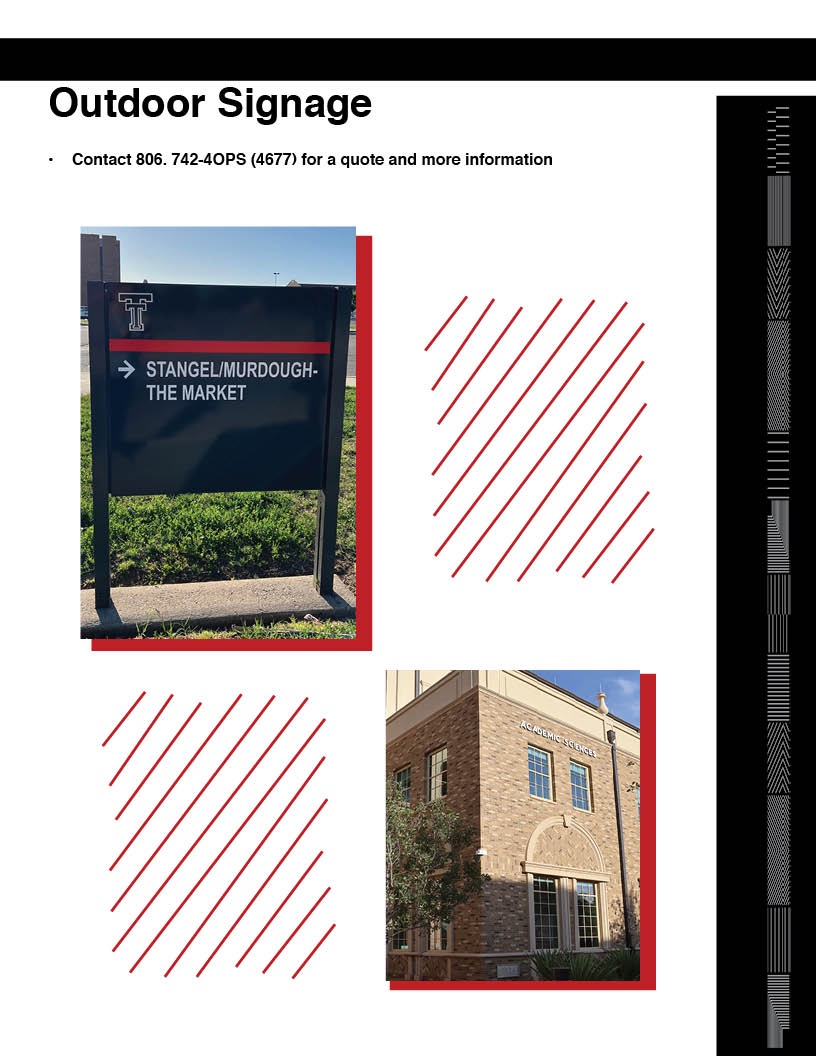 Outdoor signage Outdoor signage directional signage and building title signage