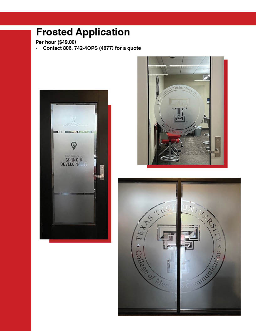 Frosted door signage