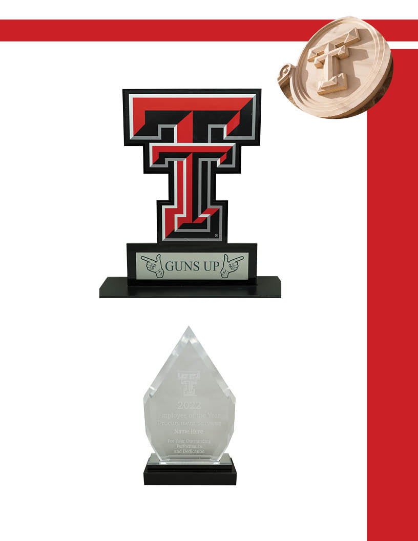 Awards double t and glass triangle top award