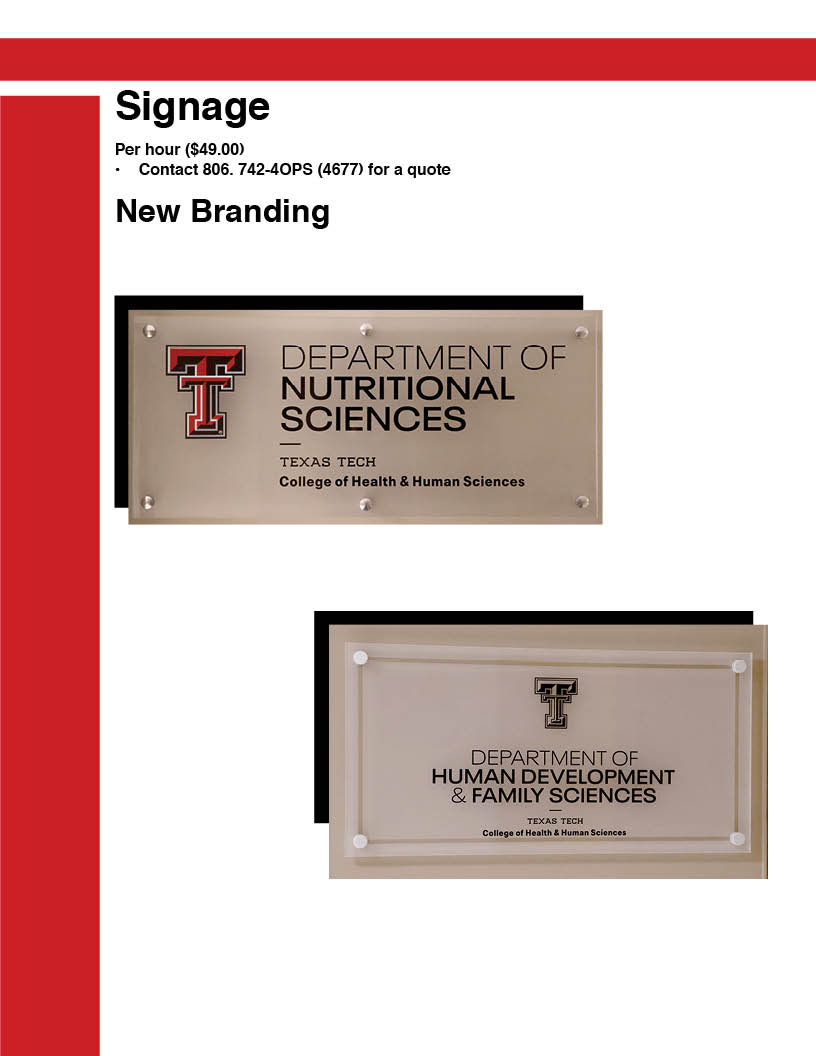 Signage page 5 on white glass board with black text.