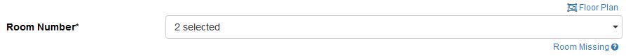 Room number Room number to the right of the drop-down shows floor plan and room missing links.