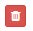 red background white trash can icon.