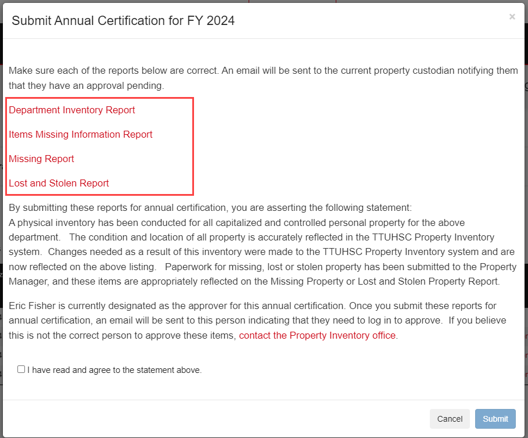 Submit annual certification