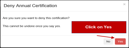 deny certification
