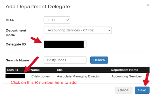 department delegate