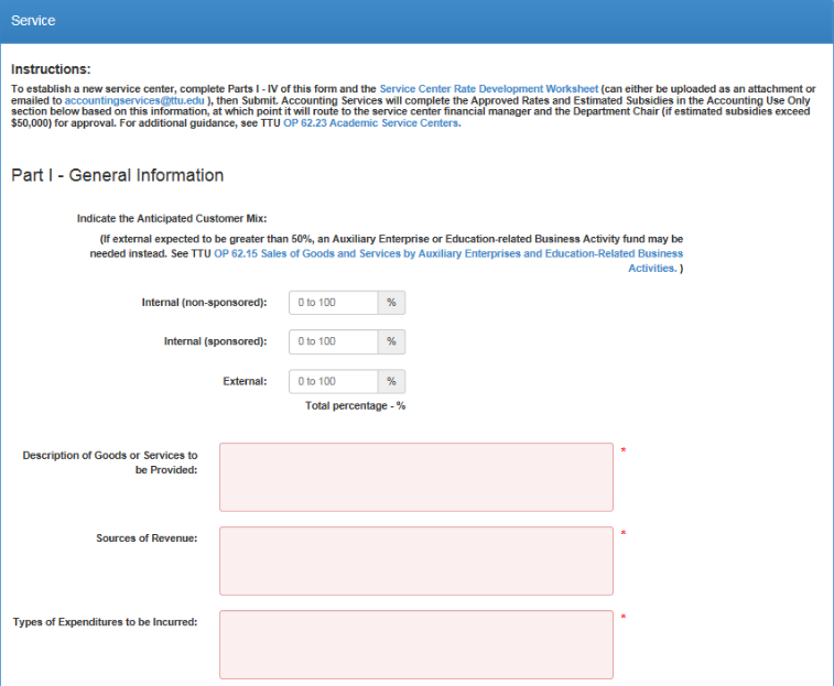 service form