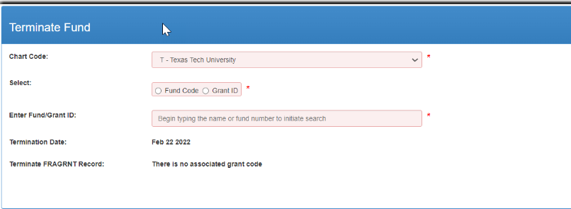 terminate fund form