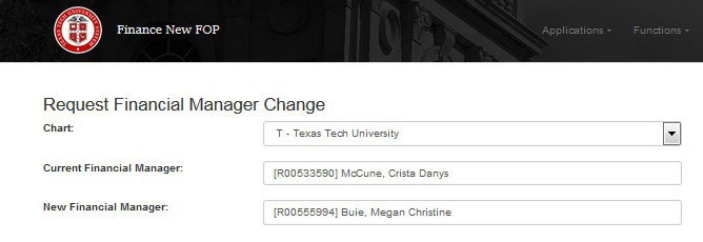 financial manager change
