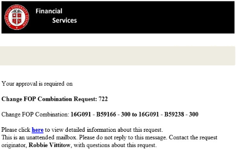 Approval email