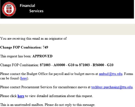 approved email