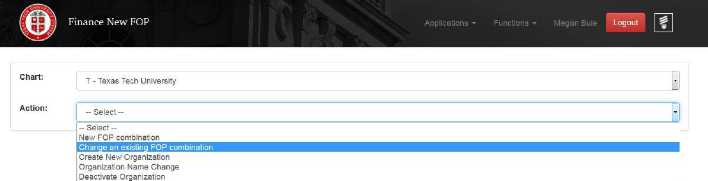 drop down menu