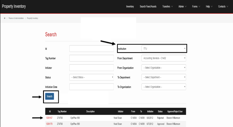 drop down list