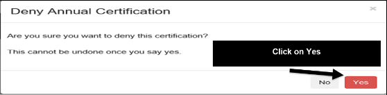 deny certification